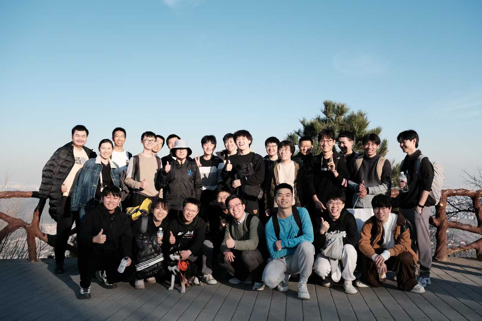 A winter hike with the EPIC and Galbot crew, Prof. He Wang, and his adorable dog.